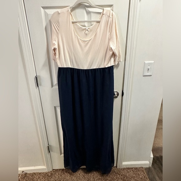 Pinkblush Dresses & Skirts - Two-Tone Cream and Navy Maxi Dress